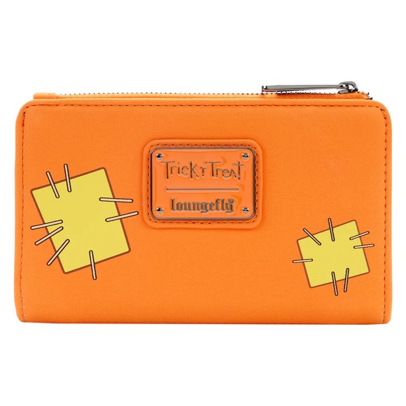 Loungefly Trick 'R Treat- Sam Cosplay Button Snap Wallet Orange/Tan 6"W x 4"H - Picture 7 of 9